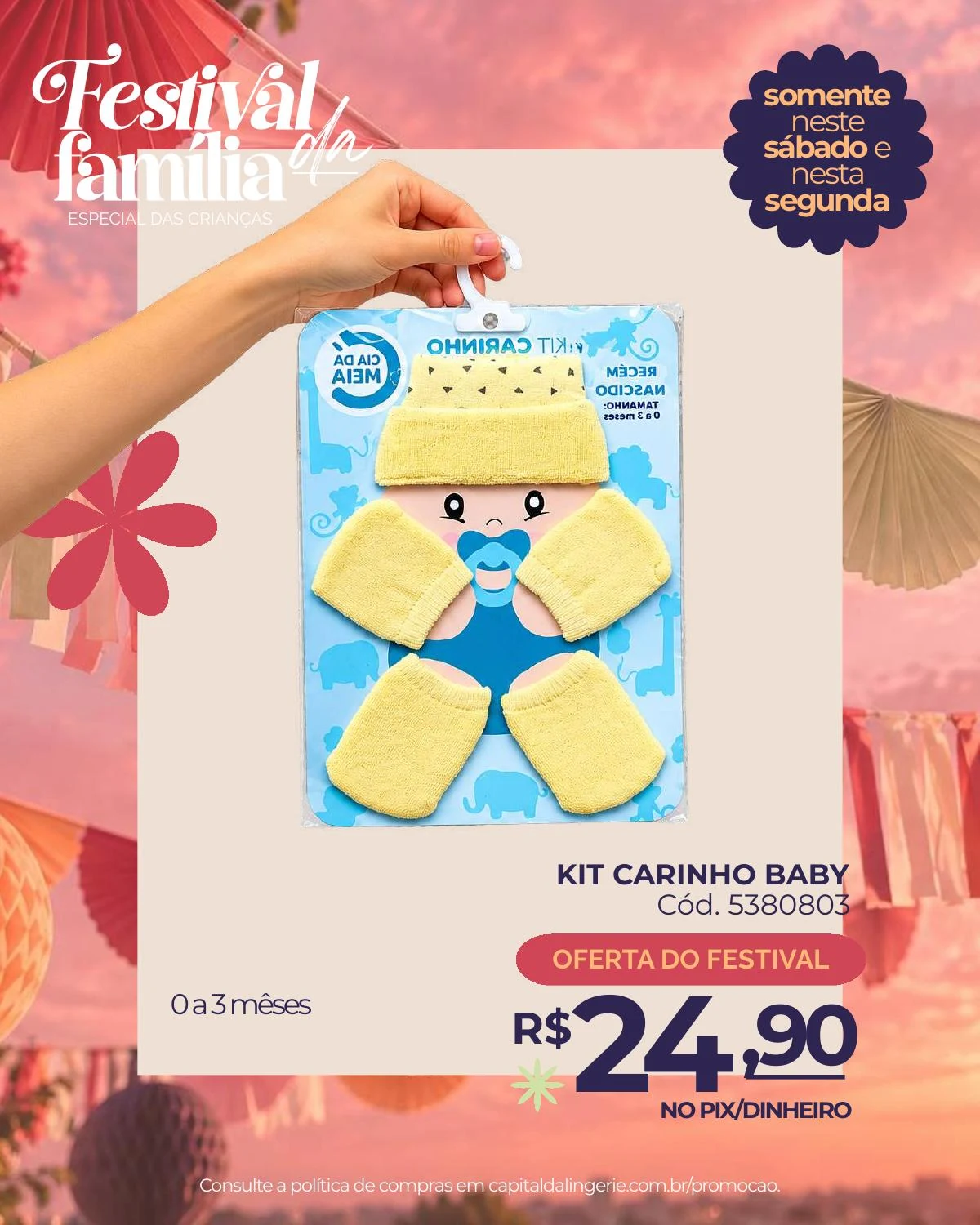 Kit Carinho Baby — oferta especial de Dia das Crianças na Capital da Lingerie